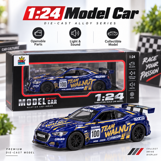 Mazda RX-7 FC Style 1:24 Die-Cast Model Car – Light, Sound & Openable Parts
