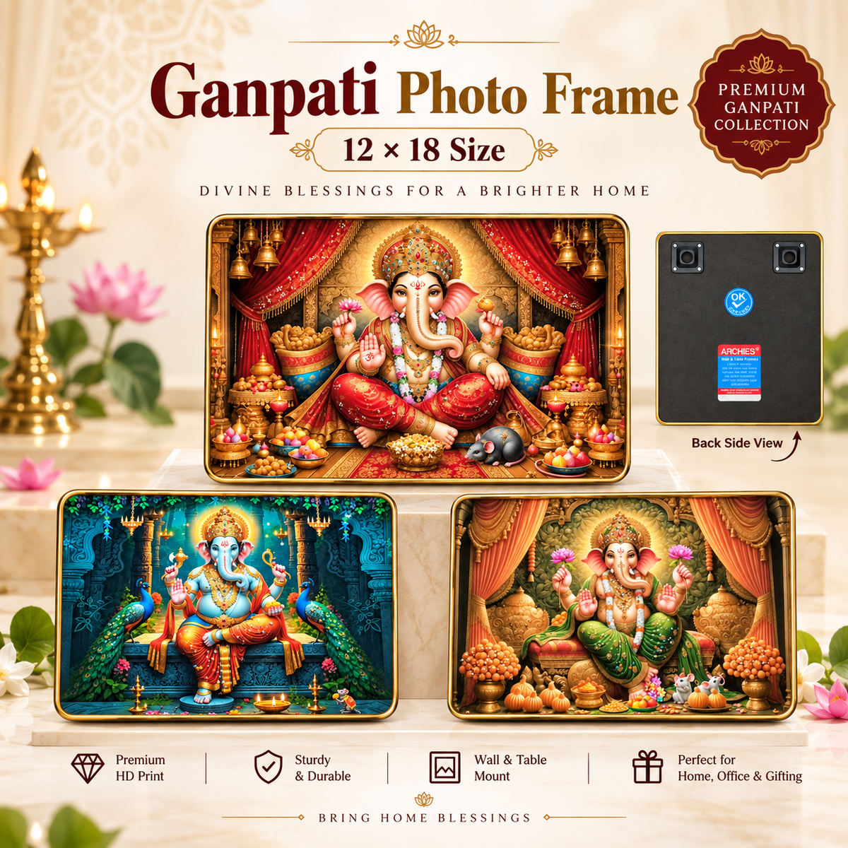 Ganpati Photo Frame Premium 12* 18