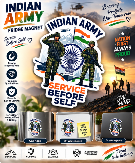 Indian Army Fridge Magnet – Patriotic Jai Hind Gift