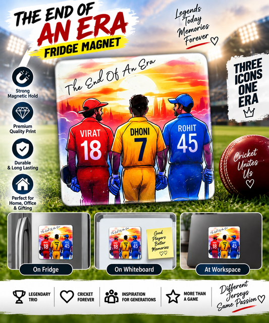 Virat Kohli Dhoni Rohit Cricket Fridge Magnet – Legends Fan Gift