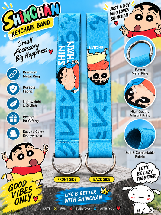 Shinchan Keychain Band | Cute Anime Wrist Strap – Front & Back Print