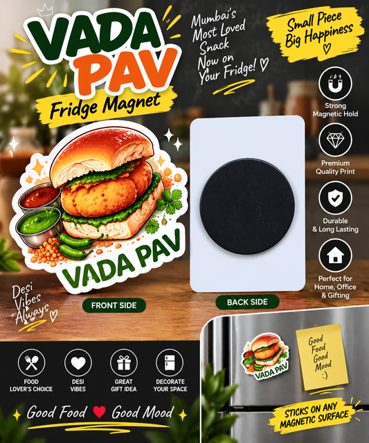 Vada Pav Fridge Magnet – Mumbai Street Food Souvenir & Gift