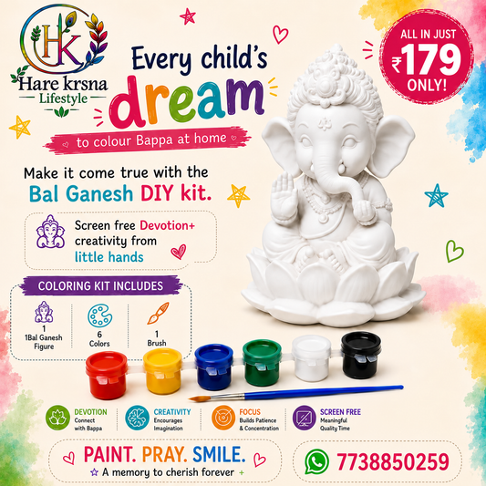 Bal Ganesh DIY Painting Kit for Kids – Idol, 6 Colours & Brush