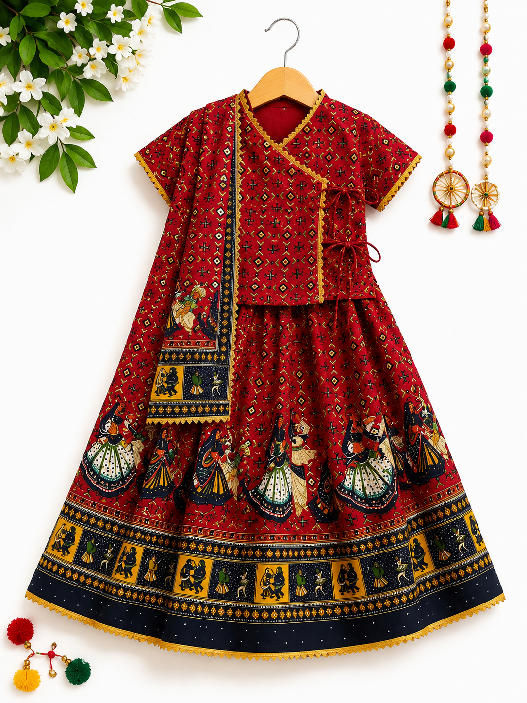 Navratri Maroon Chaniya Choli