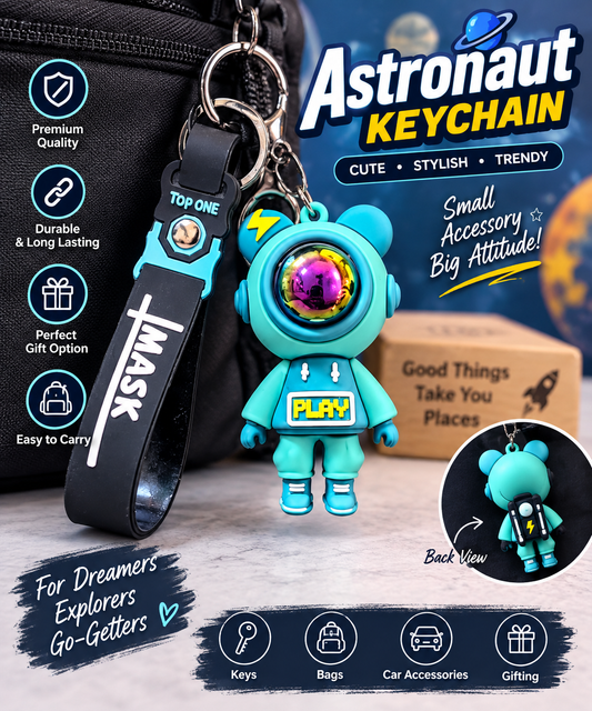 Astronaut Keychain with Stylish Wrist Strap