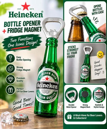Bottle Opener & Fridge Magnet – 2-in-1 Bottle Shaped Kitchen & Bar Accessory