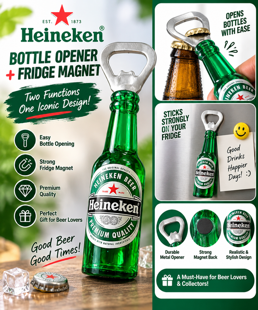 Bottle Opener & Fridge Magnet – 2-in-1 Bottle Shaped Kitchen & Bar Accessory