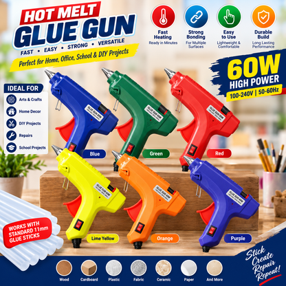 Hot Melt Glue Gun for Arts, Crafts, DIY & Quick Repairs