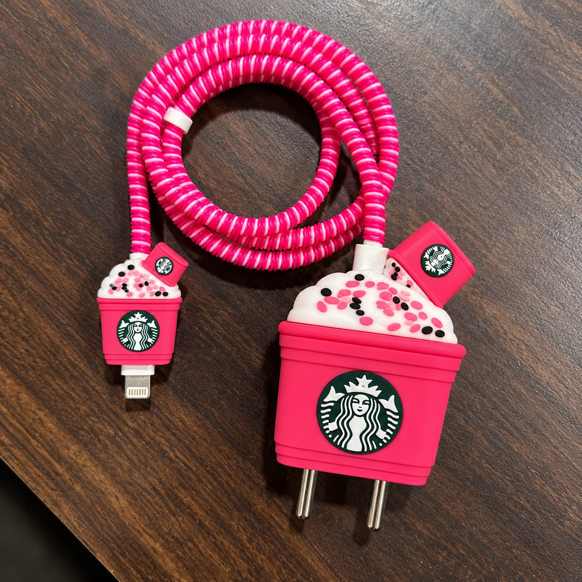Cute Silicone iPhone Charger Cover & Cable Protector Set – Assorted Designs