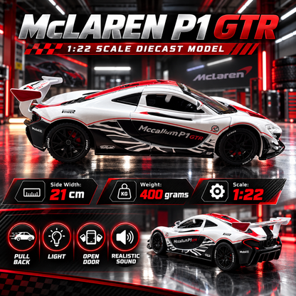 McLaren P1 GTR Diecast Car – Racing | 1:22 Scale | Lights & Sound