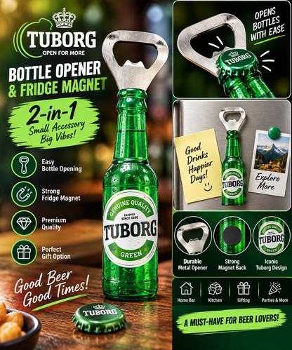 Bottle Opener & Fridge Magnet – 2-in-1 Bottle Shaped Kitchen & Bar Accessory
