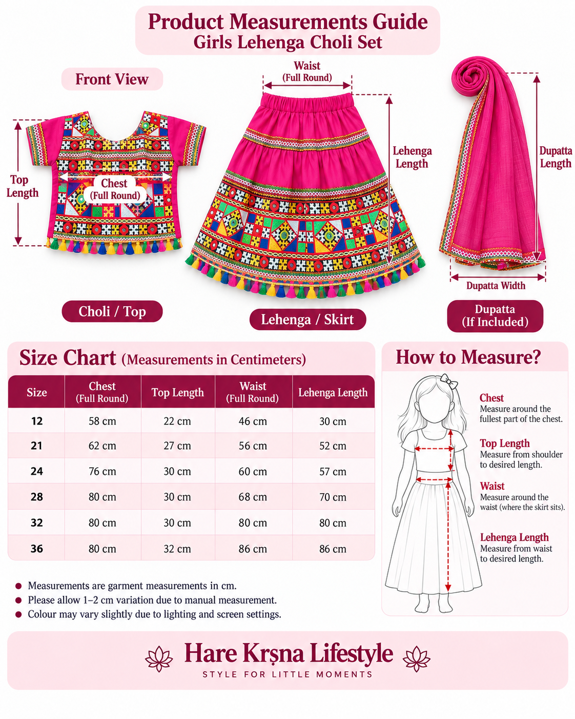 Rani Pink Kutchi Navratri Lehenga Choli Set for Girls