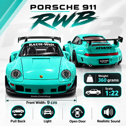 Porsche 911 RWB Drift King Diecast Car – 1:22 Scale | Lights & Sound