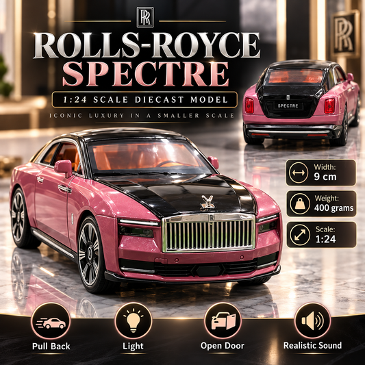Rolls-Royce Spectre Diecast Model – Luxury Pink & Black | 1:24 Scale | Lights & Sound