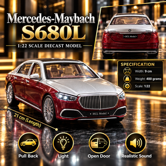 Mercedes-Maybach S600L V12 Diecast Car – 1:22 Scale | Luxury Sedan | Lights & Sound