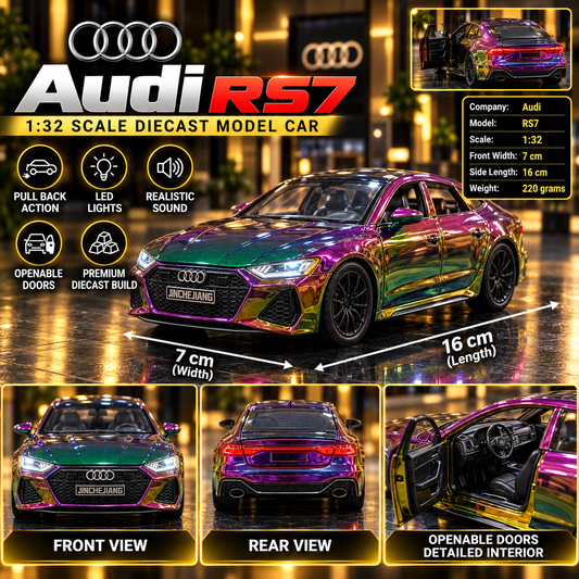 Audi RS7 | 1:32 Diecast Model Car with Light, Sound & Pull Back