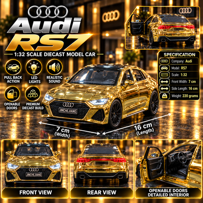 Audi RS7 | 1:32 Diecast Model Car with Light, Sound & Pull Back