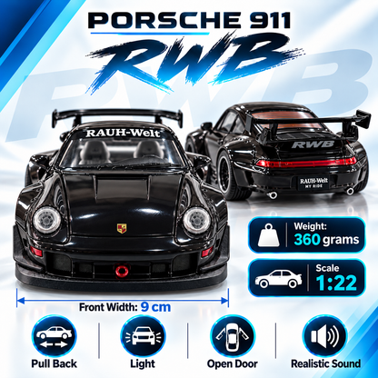 Porsche 911 RWB Drift King Diecast Car – 1:22 Scale | Lights & Sound