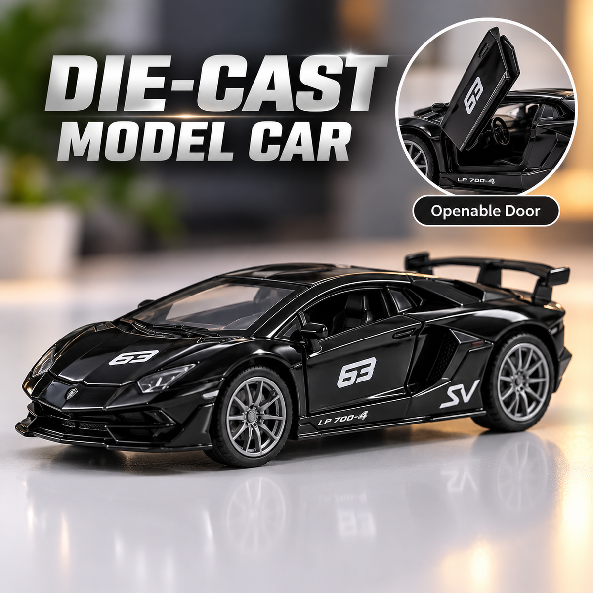 Lamborghini Aventador  Die-Cast Model Car 1:36