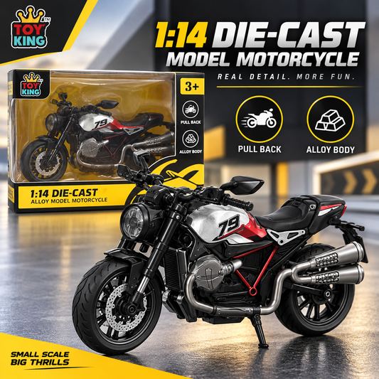 Ducati Scrambler Style 1:14 Die-Cast Motorcycle – Pull Back & Alloy Body
