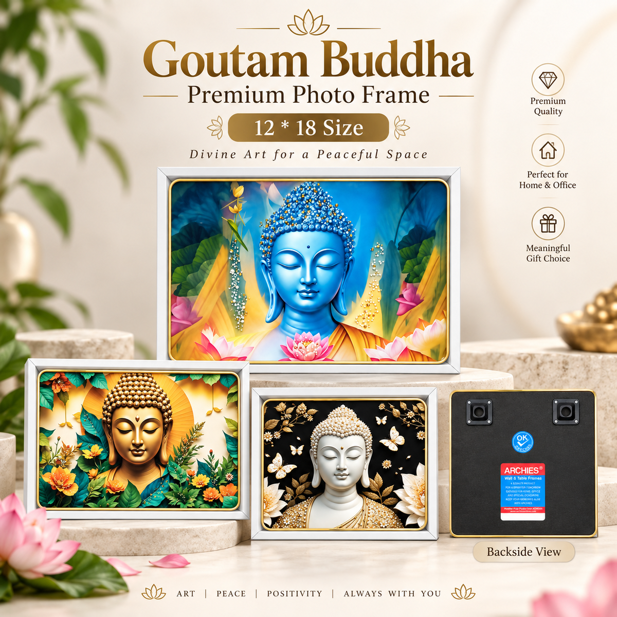 Gautam Buddha Photo Frame Premium 12 * 18
